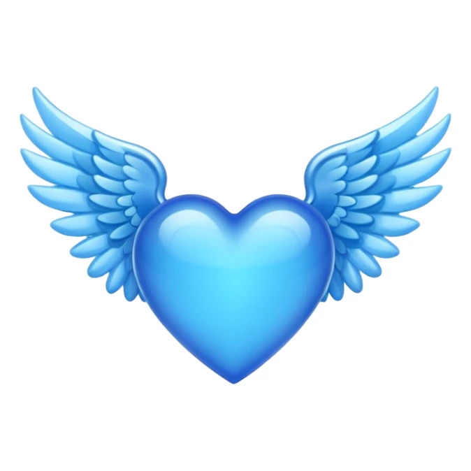 blue heart with wings emoji sticker