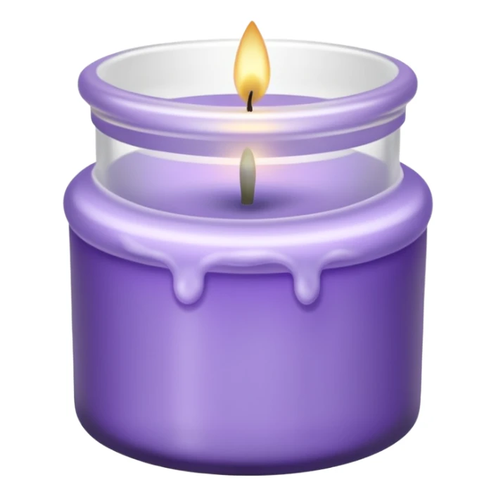 Lavender candle – purple wax in frosted glass jar sticker
