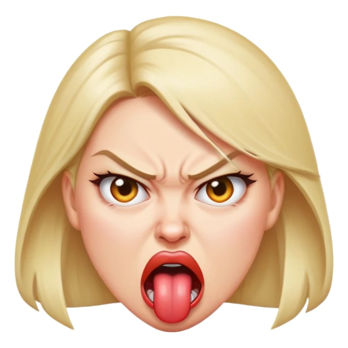 Angry woman sticking tongue out sticker