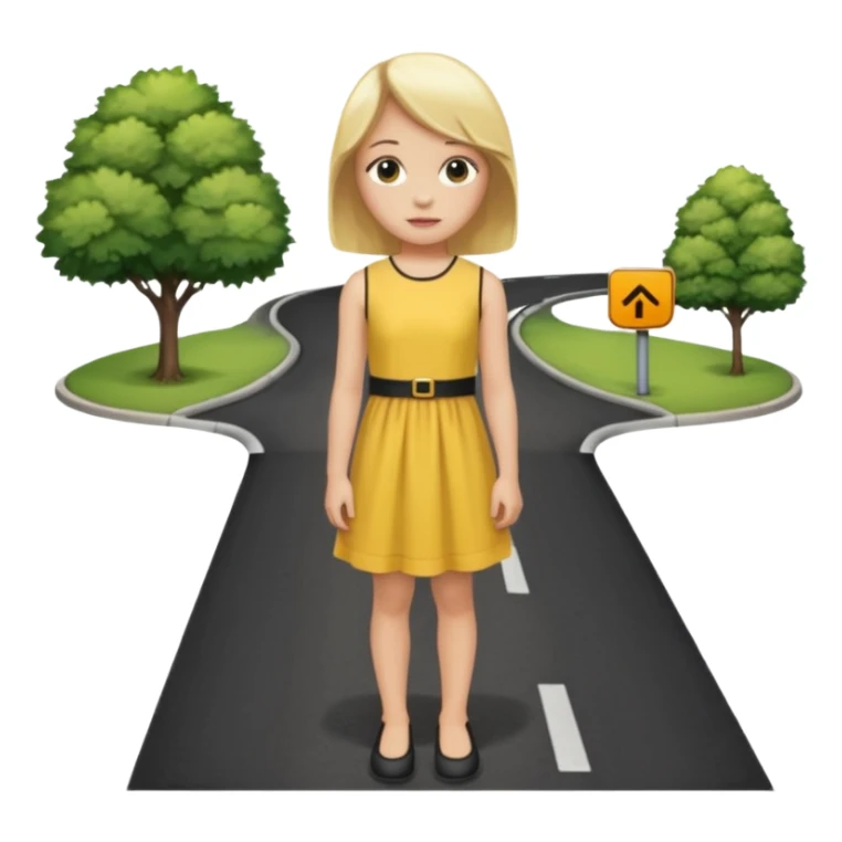 generate an emoji a blond girl next to a road kerb sticker