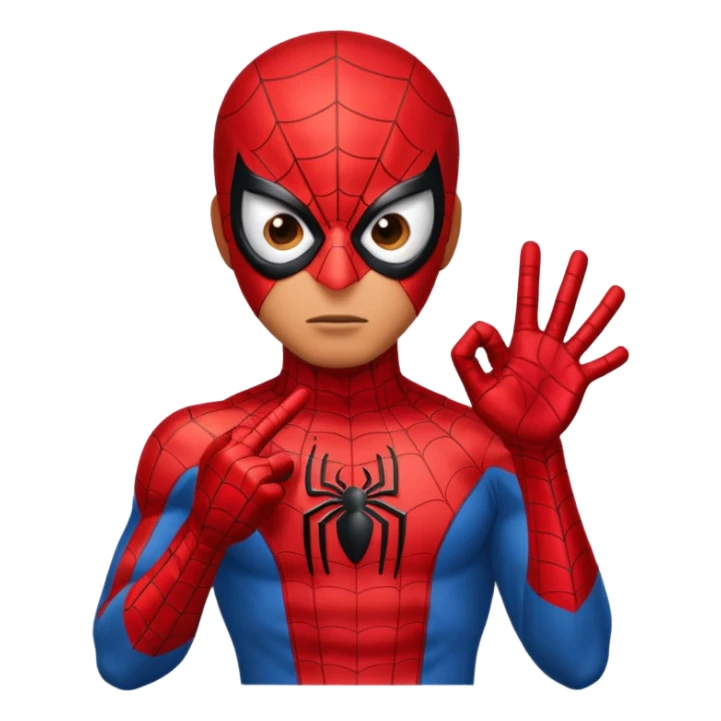 Spiderman just makes an upvote sign with his hand. sticker