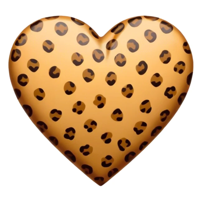 Brown heart with cheetah print  sticker