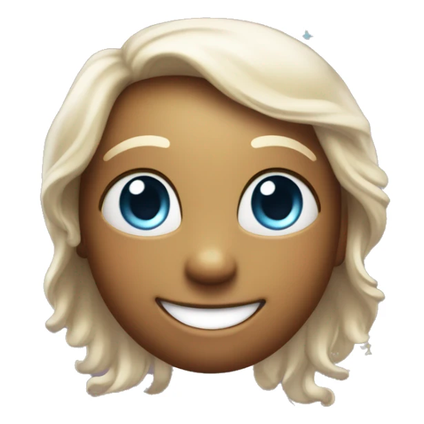 a sparkling, wide-eyed face with a big smile, glowing skin, and a subtle shimmer effect. It could have a rainbow-colored halo above its head, with tiny stars and rhinestones around it, giving off a magical, joyful vibe.

 sticker