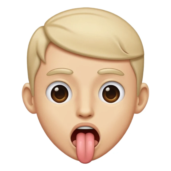 A person shaking their head left to right with their tongue sticking out  sticker