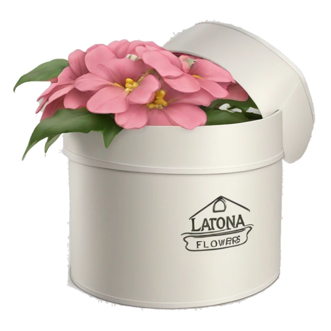 latona flowers hat box with latona logo sticker