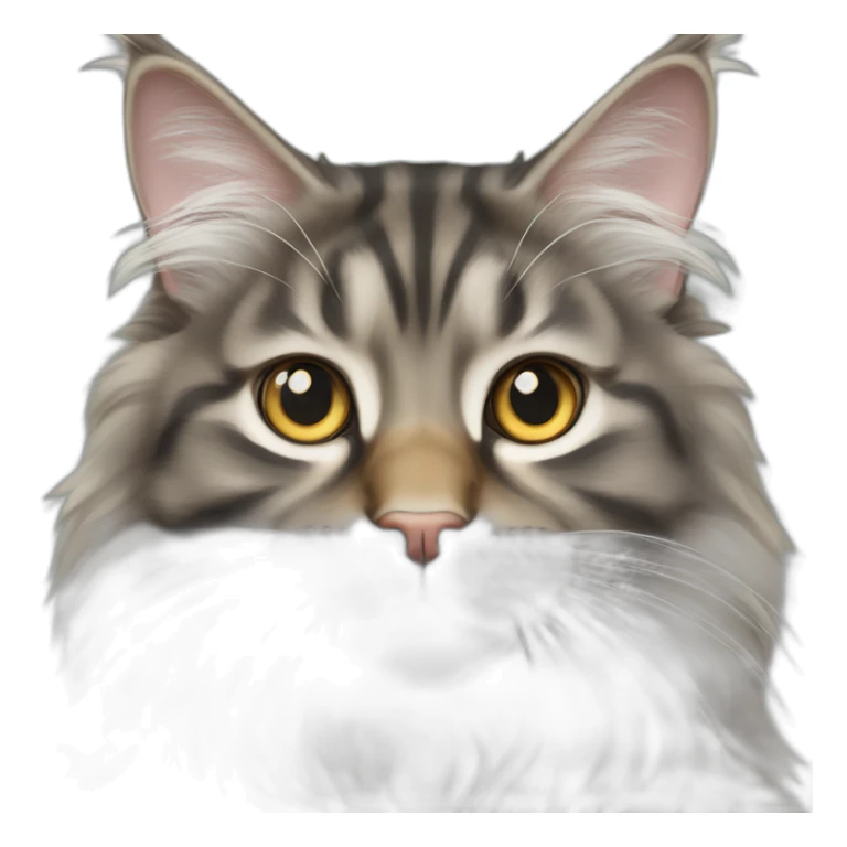 maine coon cat with golden face and white front paws sticker