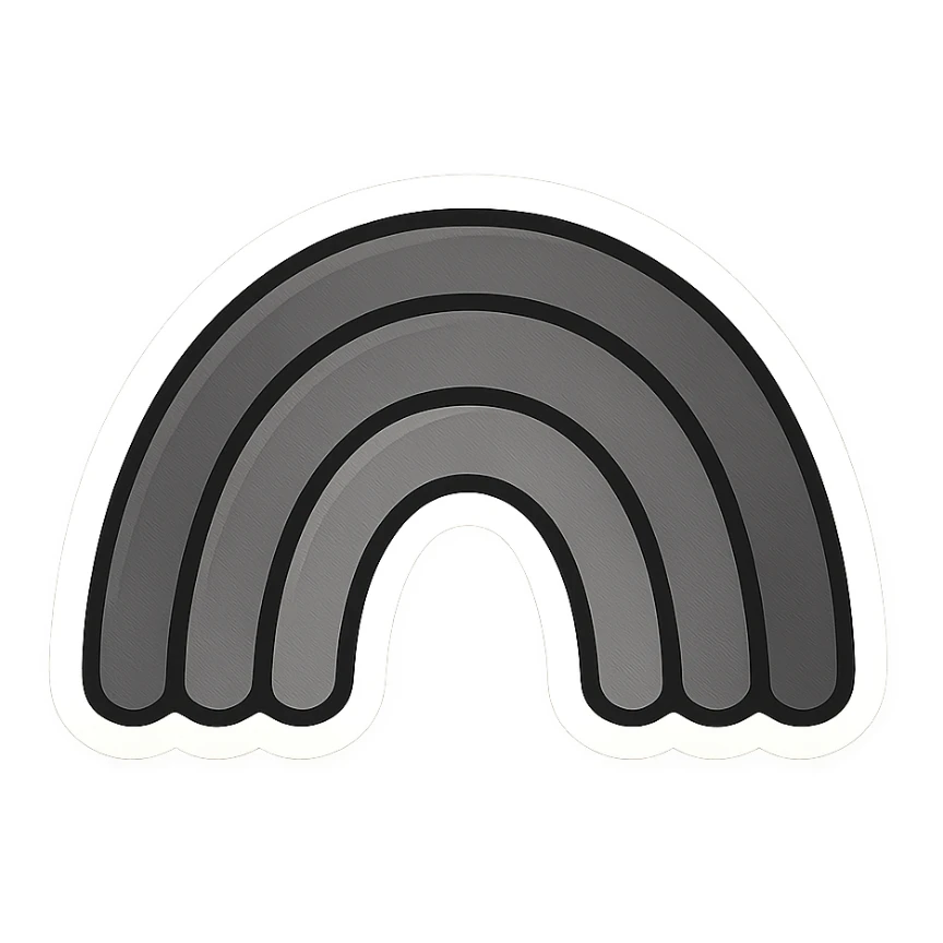 simple black rainbow sticker