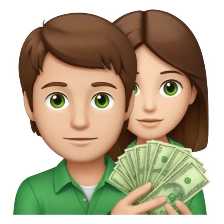 brown hair MAN who holds money sticker