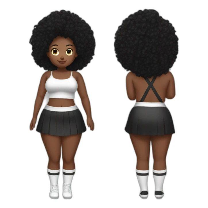 both sides full-body-back-view-curvy-фигуристка-black-skirt white-knickers and long socks sticker