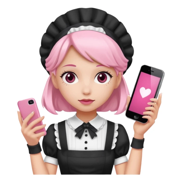 mix light pink dark pink and white girly phone maid sticker