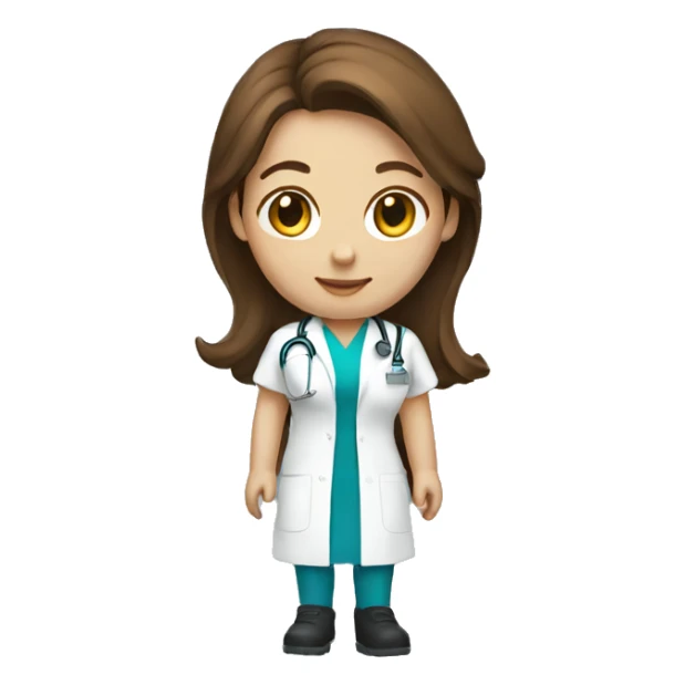 brown hair nurse sticker