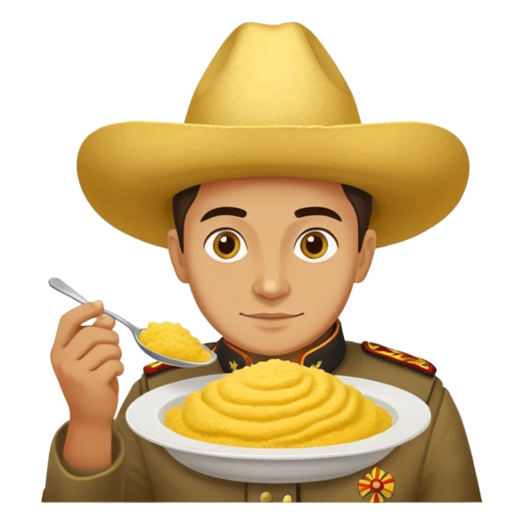 Moldovan patriot eating mamaliga cornmeal dish sticker