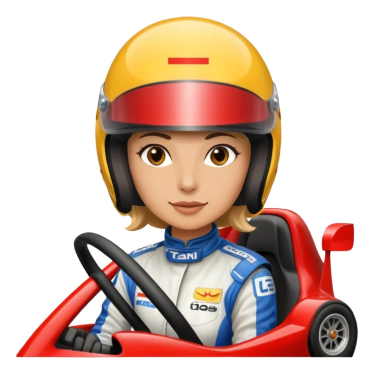 woman driving a race car sticker