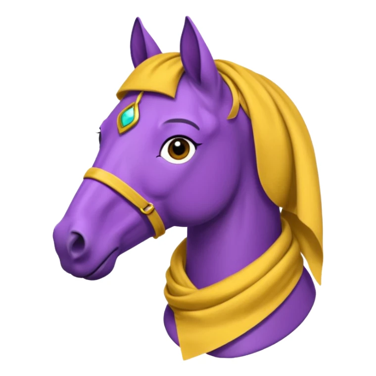 Purple horse wearing yellow scarf
 sticker
