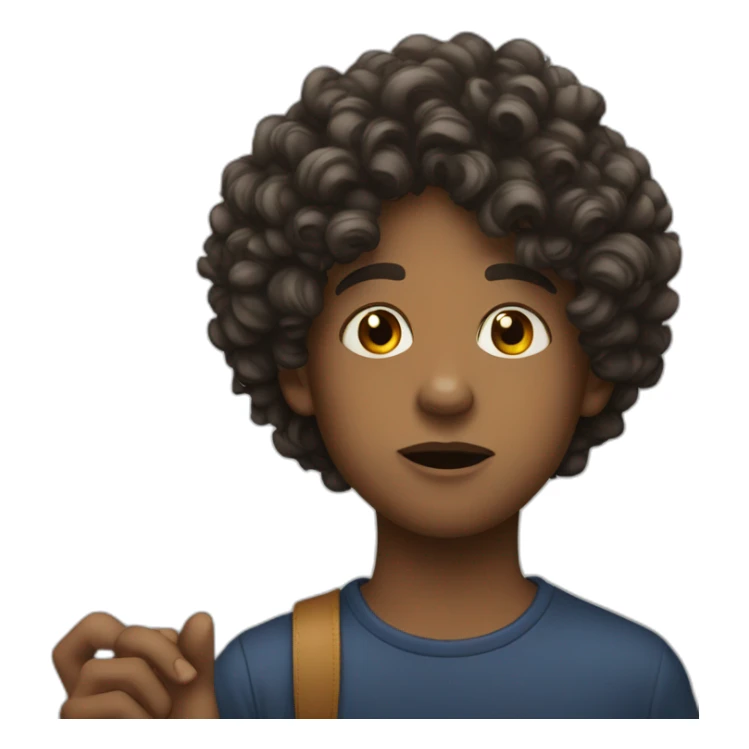 a young man with a curly hair cigarette in her mouth  sticker