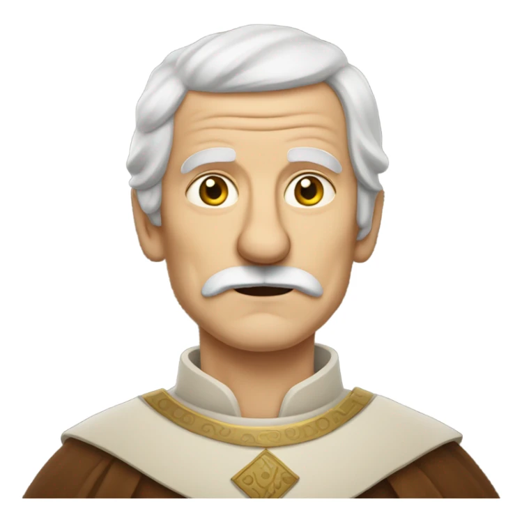 white elderly man with a mustache in a 10th century costume sticker