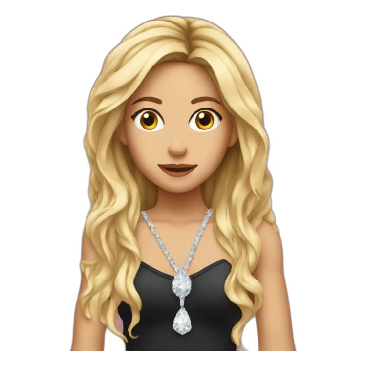 Shakira with diamond tears in her face sticker
