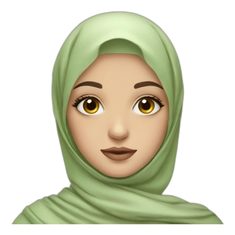 Ukrainian girl in hijab with makeup sticker