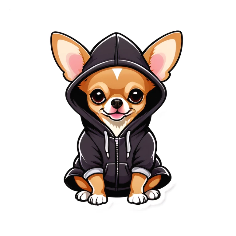 Chihuahua with hoodie  sticker