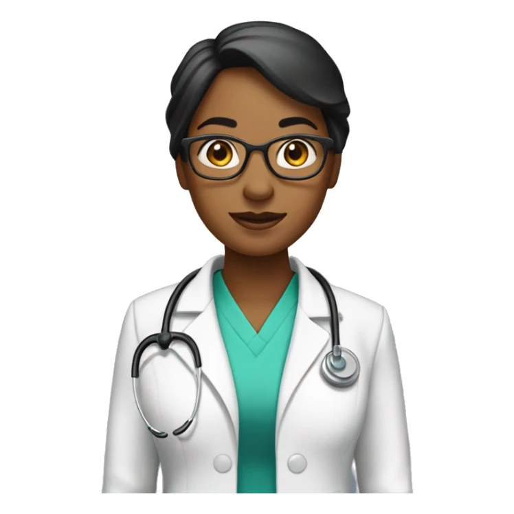 Doctora pelo claro y delantal negro sticker