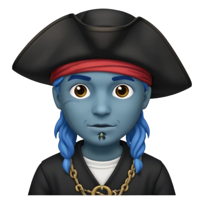 Un pirate uniquement bleu et noir sticker