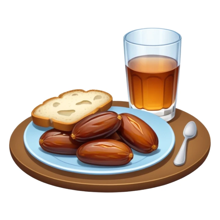 Pre-dawn meal with dates, bread, and water sticker