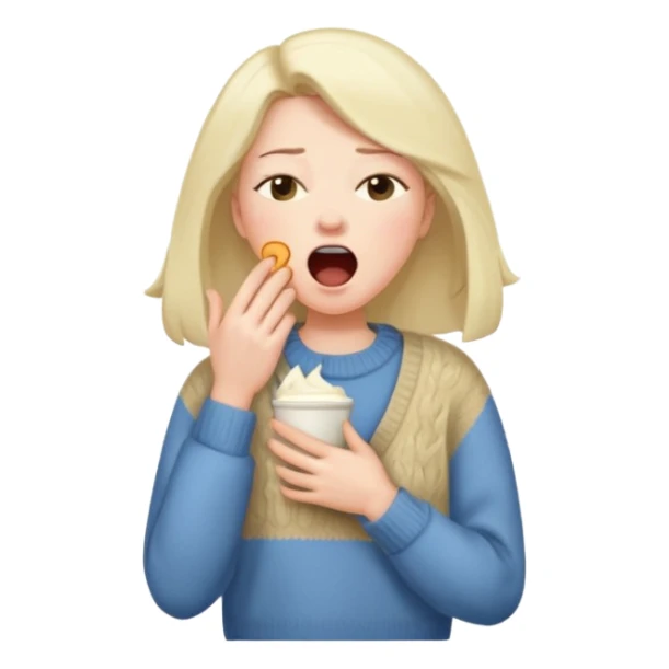 yawning woman in sweater sticker