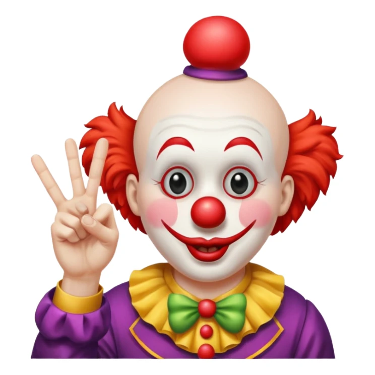 clown sticking up the middle finger sticker