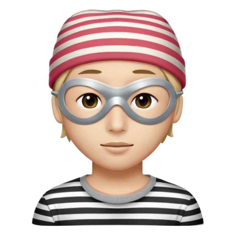 Thief with strib shirt and eye mask with beanie  sticker