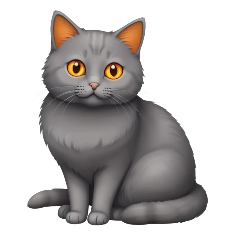 Grey shorthair cat with orange eyes sticker