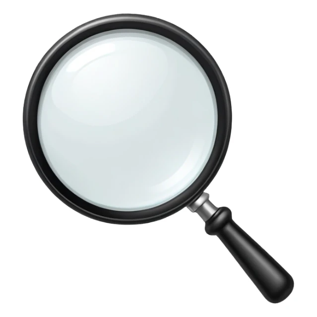 classic magnifying glass with round glass part and short black handle sticker