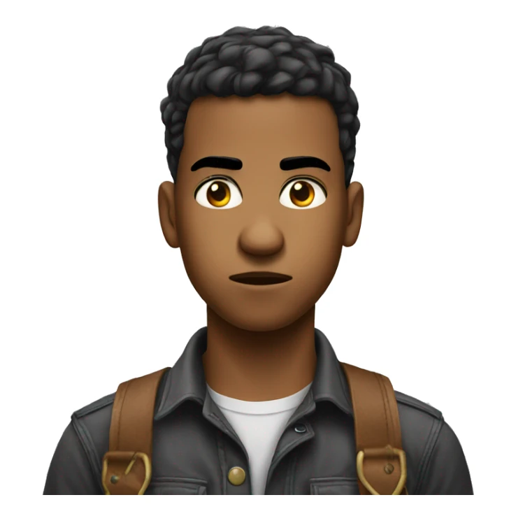 young man angry with a bandana around neck sticker