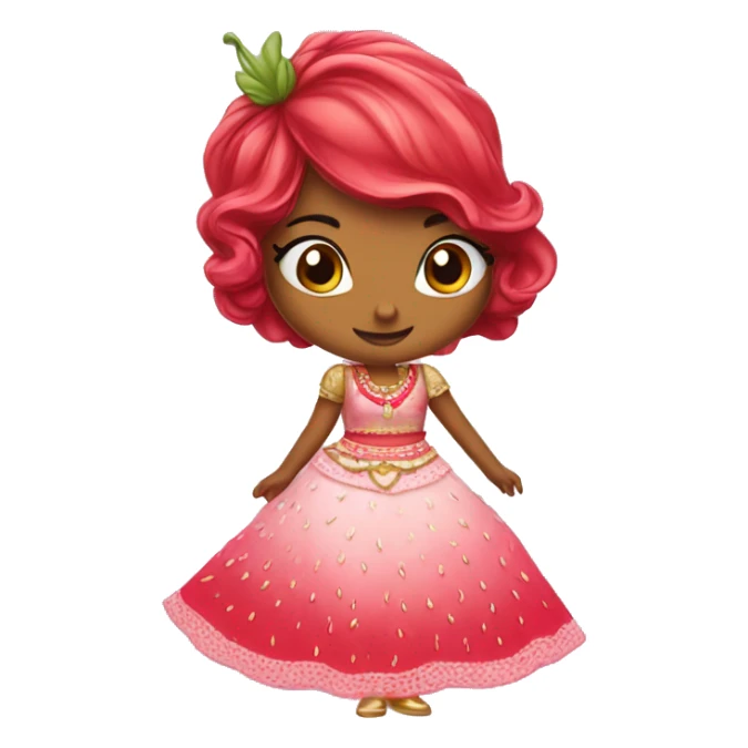 strawberry shortcake in a lehenga  sticker