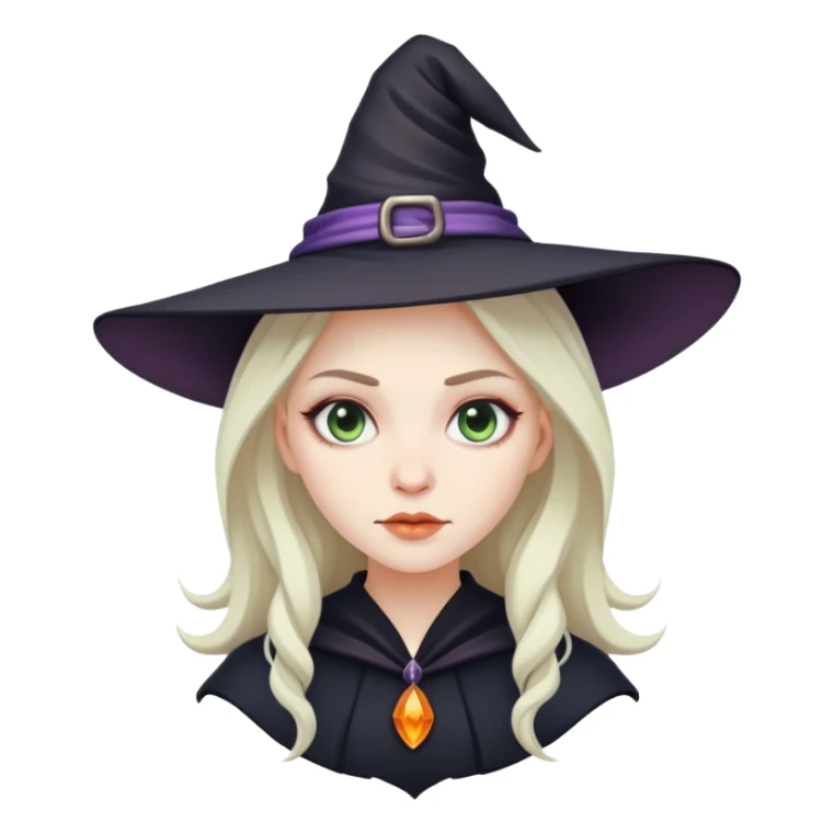 caucasian bimbo girl witch sticker