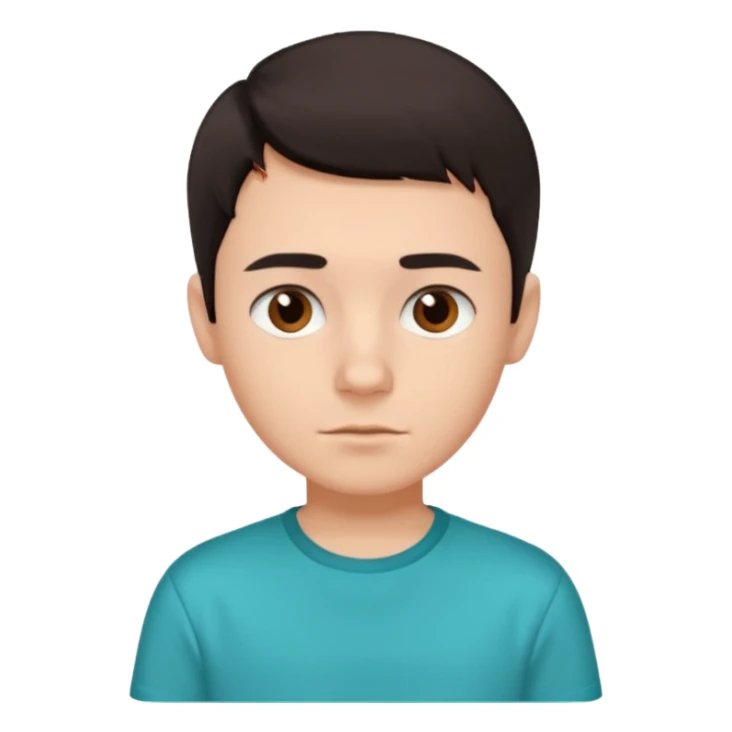 boy short dark hair and brown eyes and turquoise shirt sticker