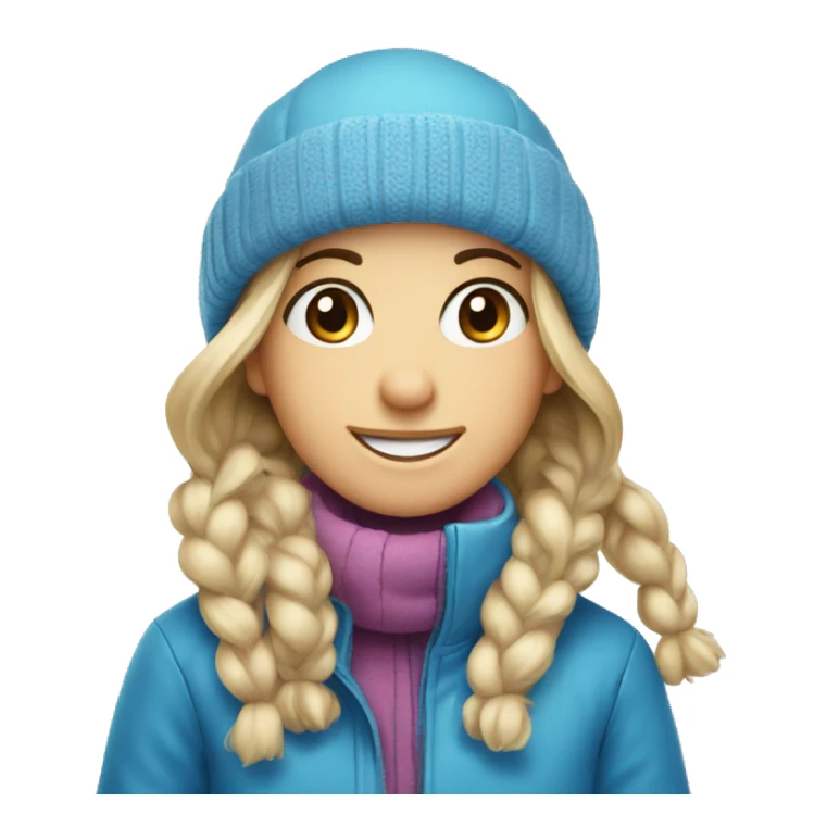 smiling girl in winter attire blue eyes  sticker
