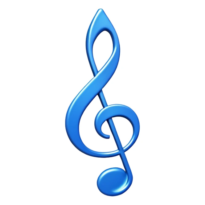 3D blue music icon logo note  no background unique y2k clipart sticker