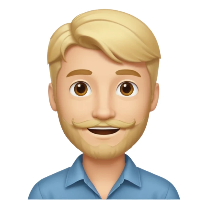 cute blonde guy with mullet and a dark beard with moustache sticker