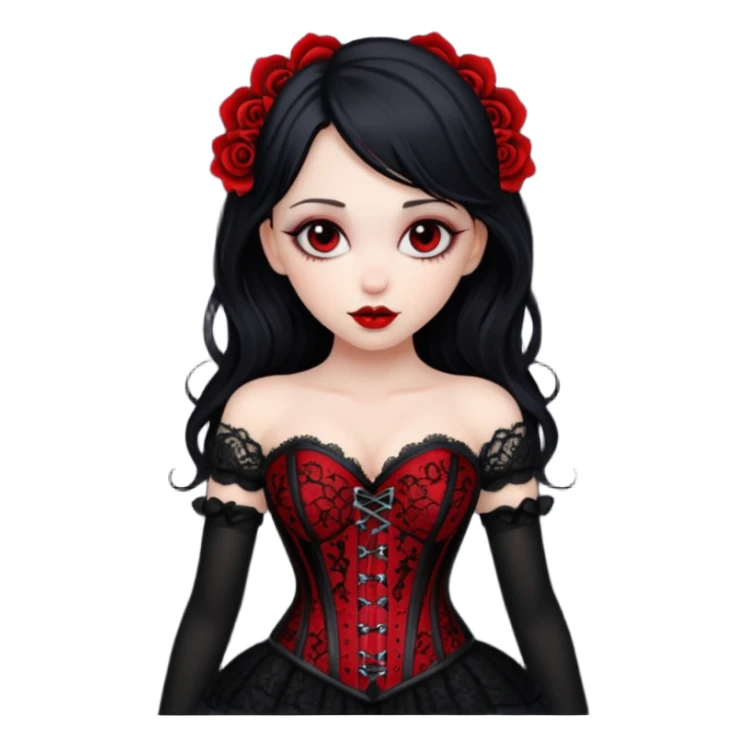 goth themed heart with a black lace corset sticker