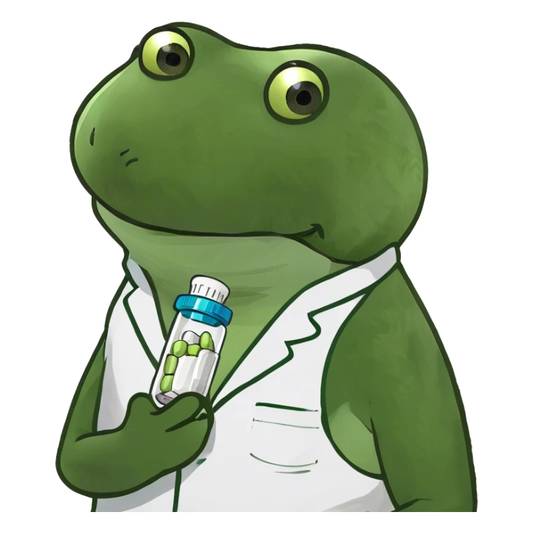 single medicine capsule, top half green, bottom half white sticker