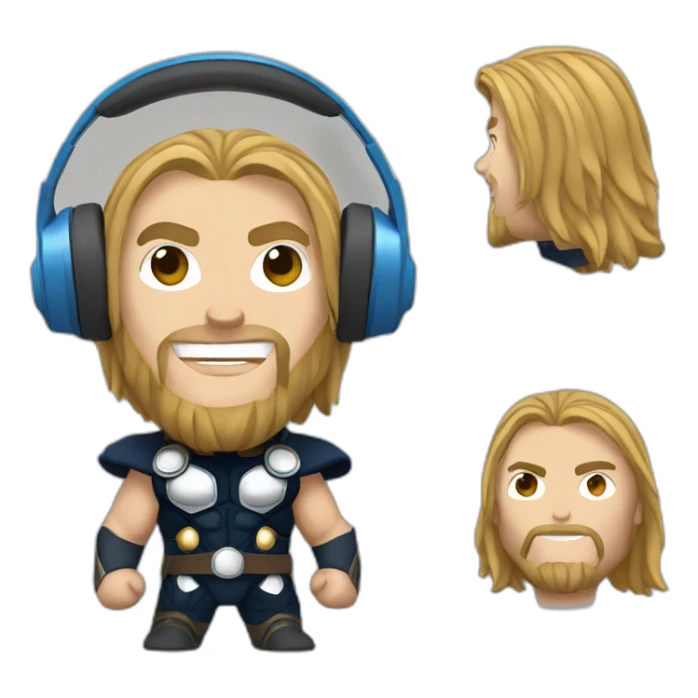 thor with headphones, music, avengers sticker