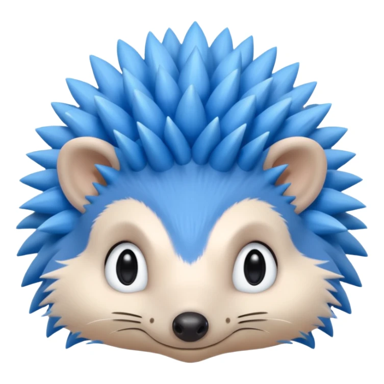A blue hedgehog with 6 spines only face sticker