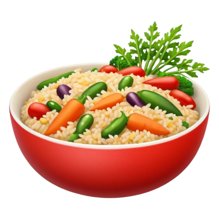 Quinoa Bean glass bowl with rice and vegtables sticker