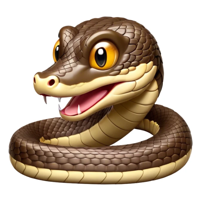 Cinematic Comical Chinese Water Snake Portrait Emoji, Head tilted dramatically with an exaggeratedly amused expression, featuring a striking, glossy scaled body with bold patterns and wide, expressive eyes filled with playful disbelief, Simplified yet hilariously expressive features, highly detailed, glowing with a slightly sassy aquatic glow, high shine, dramatic yet playful, stylized with an air of cheeky water mischief, soft glowing outline, capturing the essence of a spirited and over-the-top water snake that feels like it could slither its way into internet fame instantly! sticker