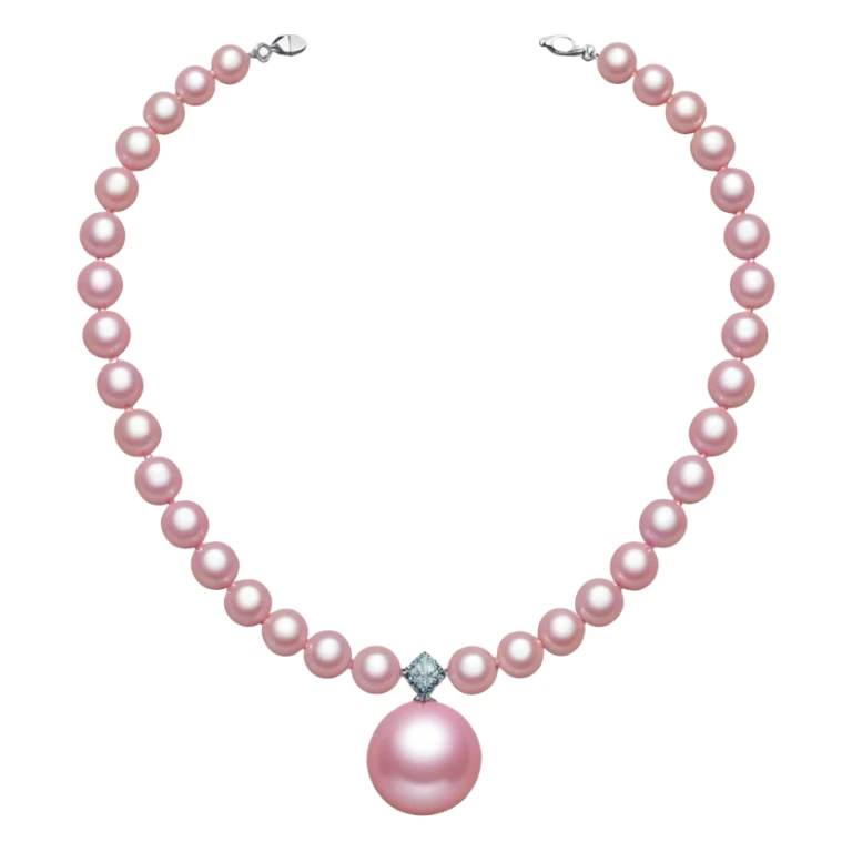 chanel style pink pearl necklace  sticker