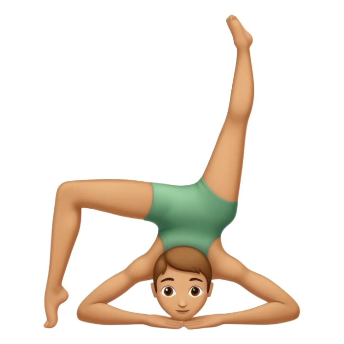A contortionist putting their legs behind their head  sticker