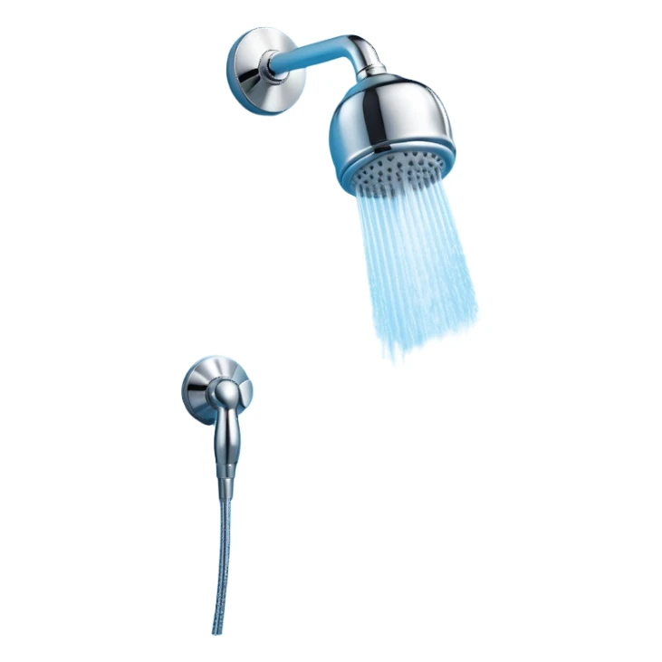 3D render of a modern shower head spraying water, minimal background, Pixar style, soft lighting, clean bathroom chrome aesthetic, slightly playful


 sticker