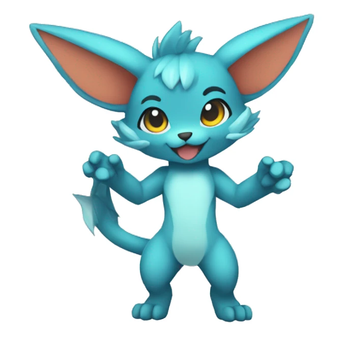 a anthro chibi-style Fakémon-hybrid full body sticker