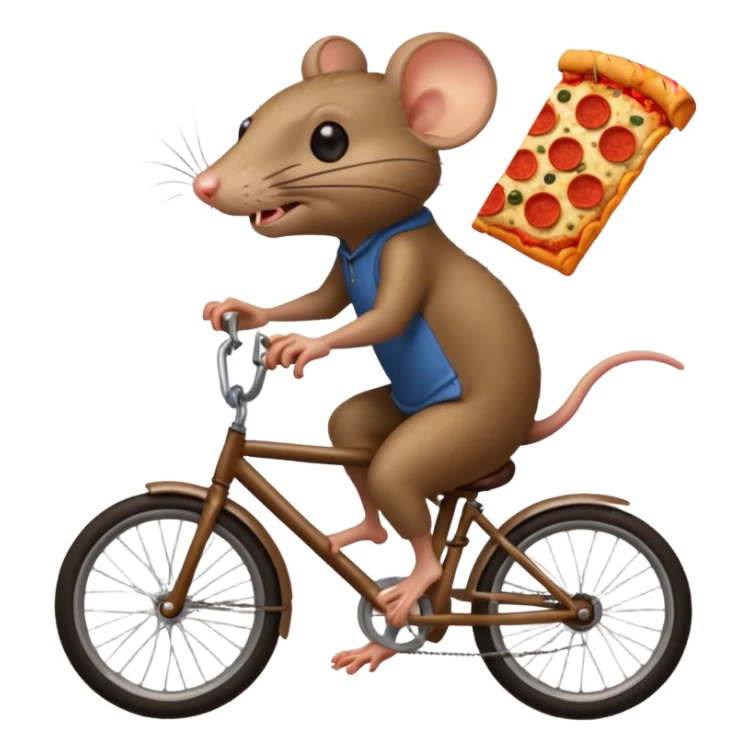 rat stealing pizza on a bike sticker