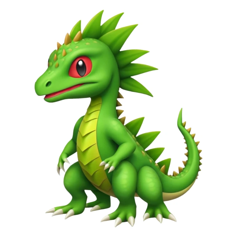 Axew-Grovyle-hybrid-Fakémon-creature (full body) sticker